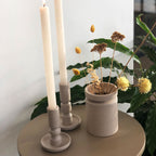 Elegante og håndlavede Ania lysestager - Ligth Brown Mist