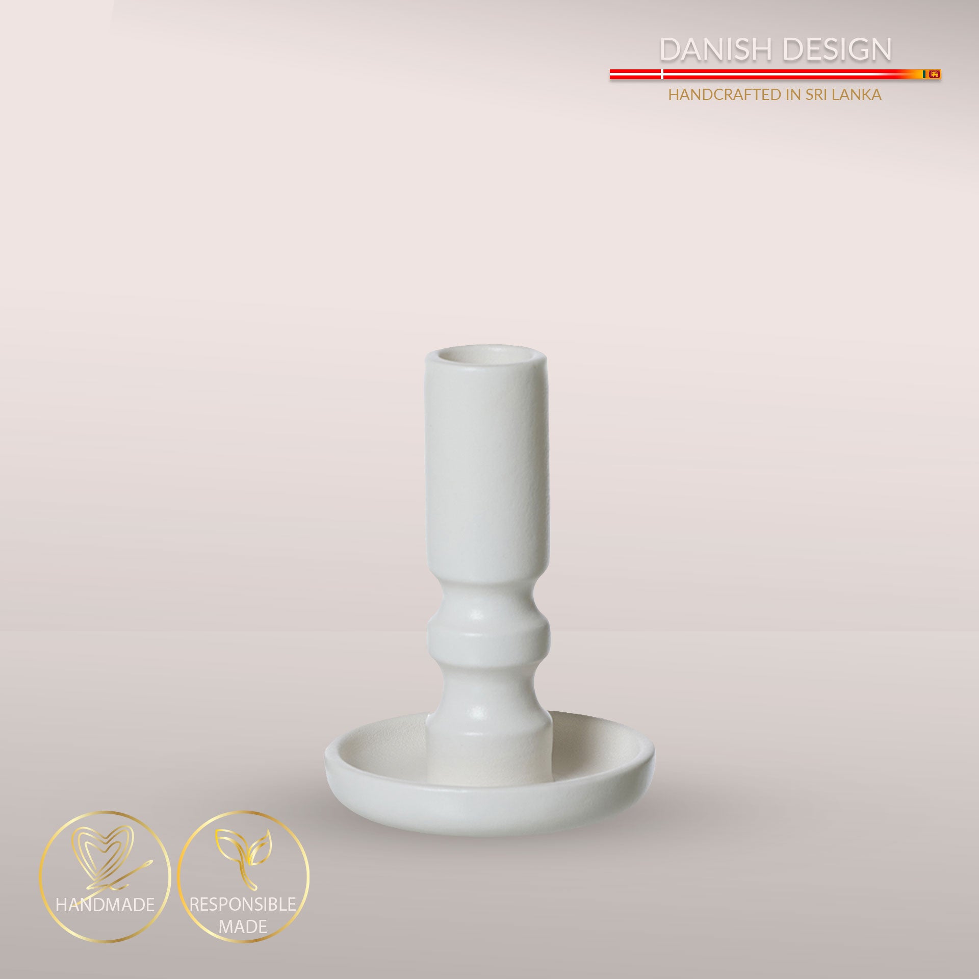 Elegante og håndlavede Ania lysestager - White