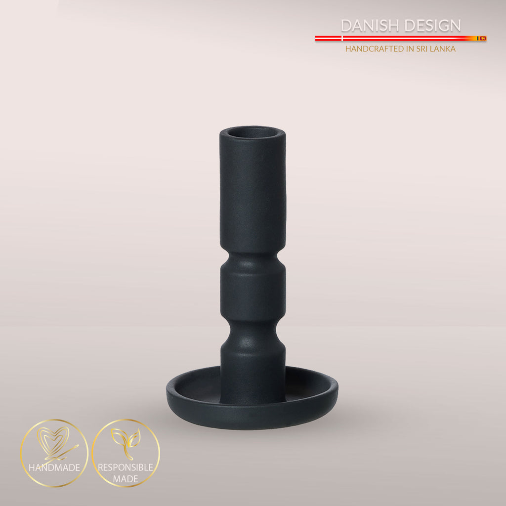 Elegante og håndlavede Ania lysestager - Midnight Black
