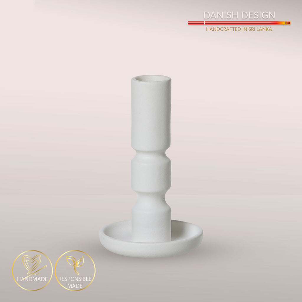 Elegante og håndlavede Ania lysestager - White