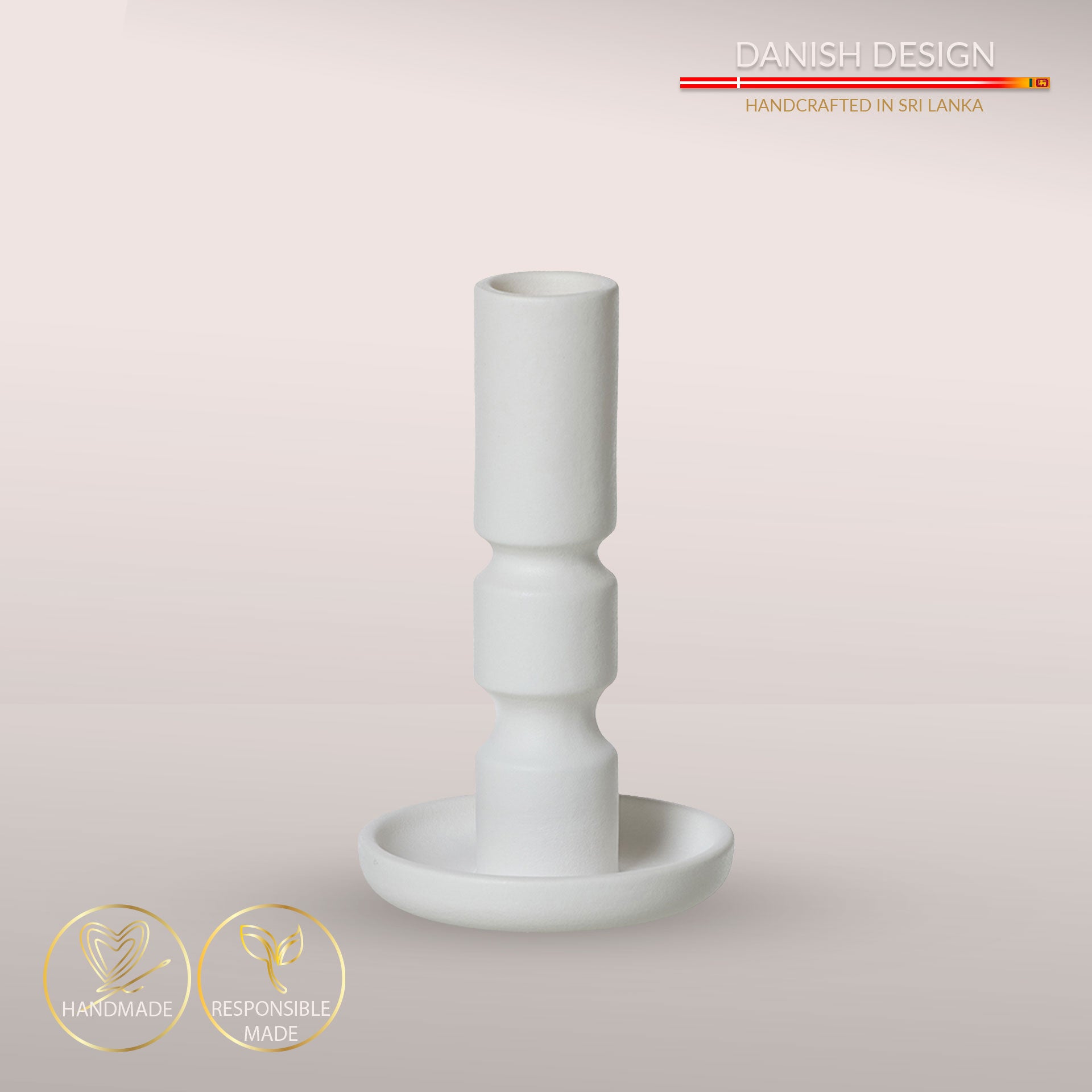 Elegante og håndlavede Ania lysestager - White