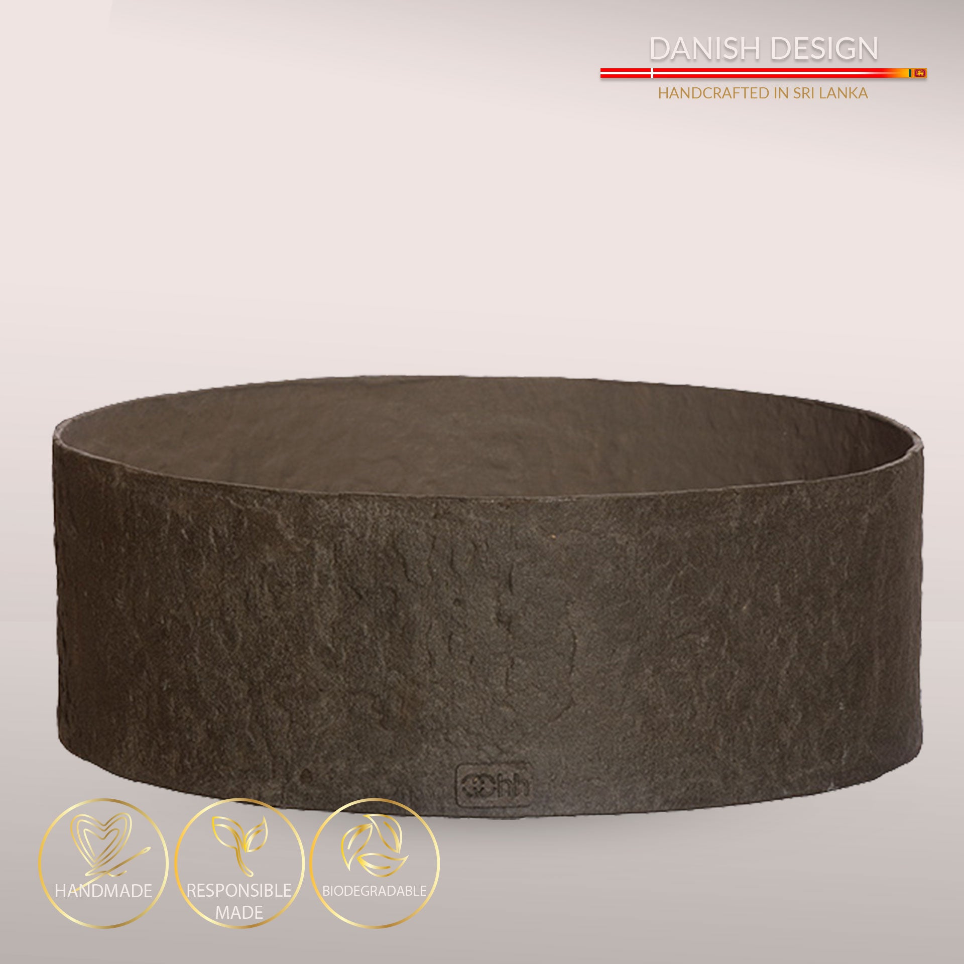 Håndlavet Terra opbevaringsbakke i Zero Waste materiale - Deep Brown