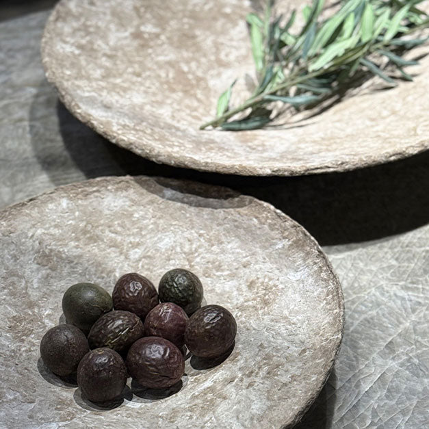 Håndlavet Clay fad/vægdekoration, Ø45 - Nordic Taupe