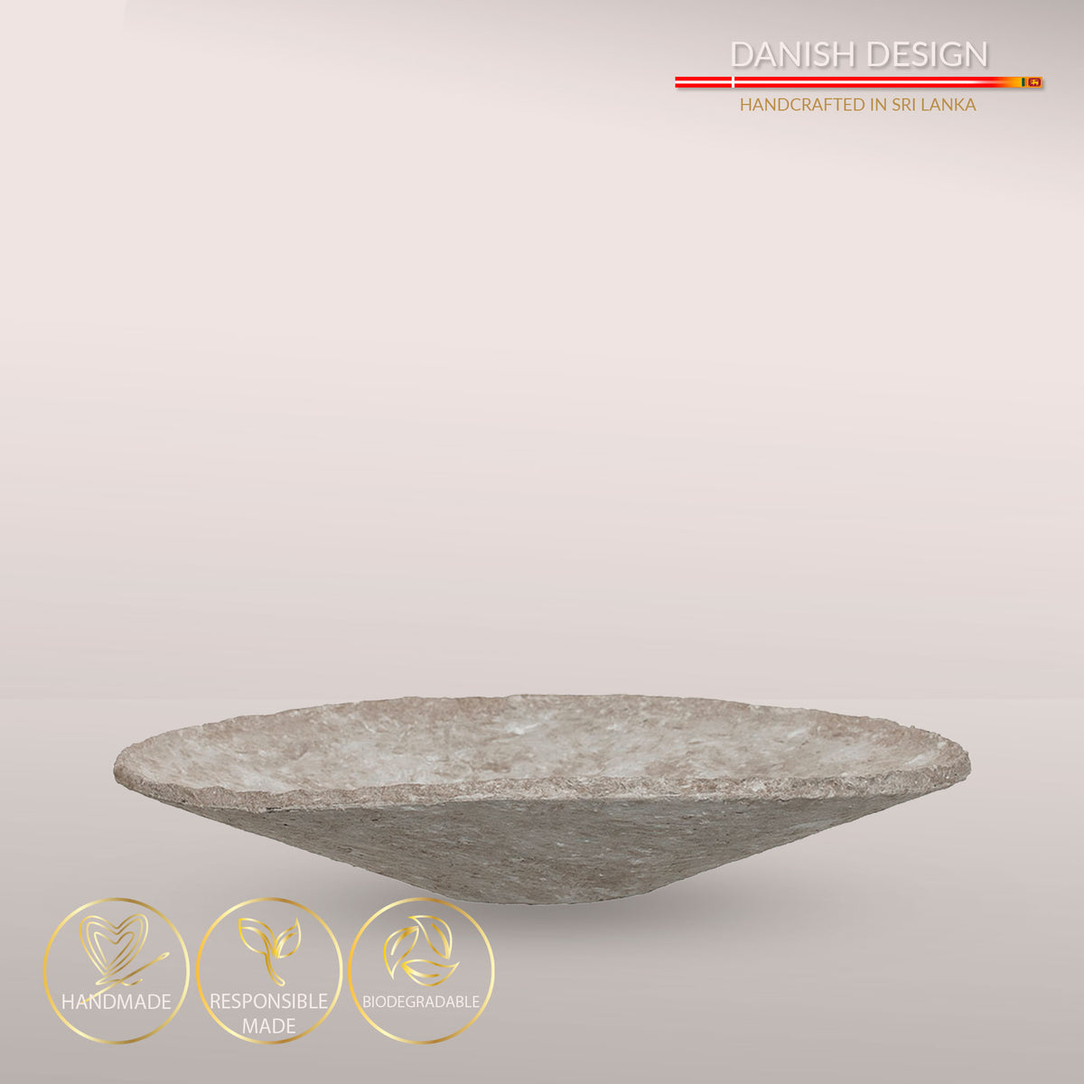 Håndlavet Clay fad/vægdekoration, Ø45 - Nordic Taupe