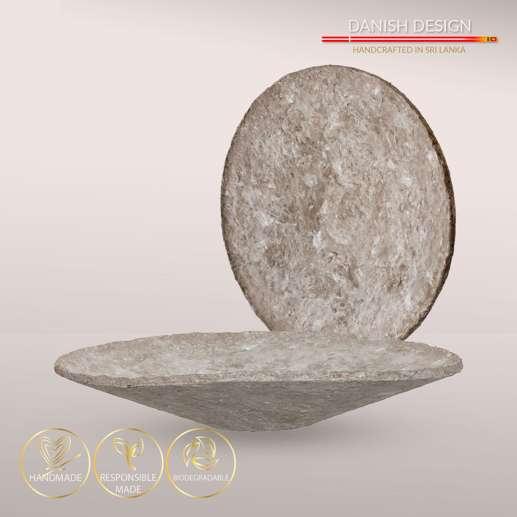 Håndlavet Clay fad/vægdekoration, Ø45 - Nordic Taupe