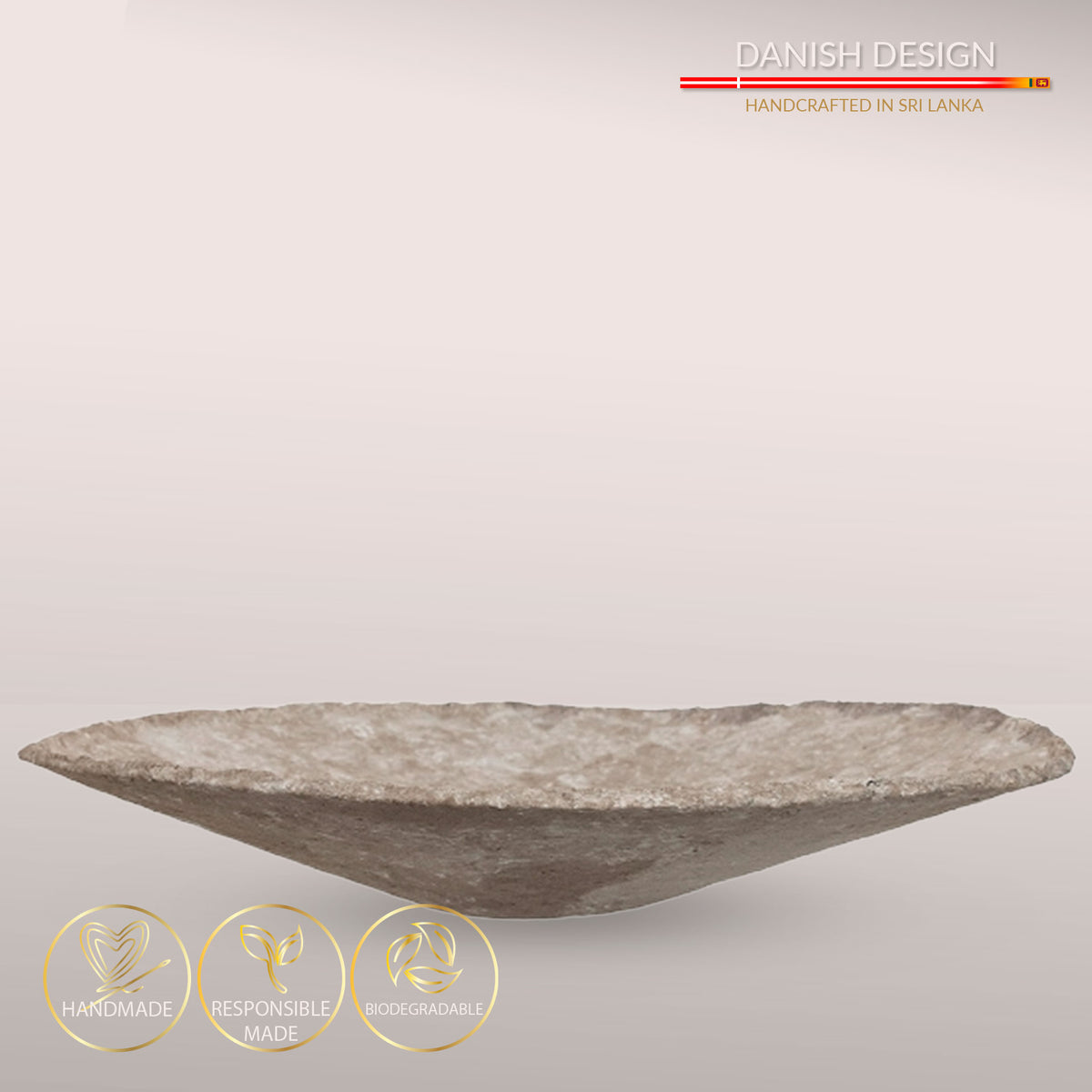 Håndlavet Clay fad/vægdekoration, Ø60 - Nordic Taupe