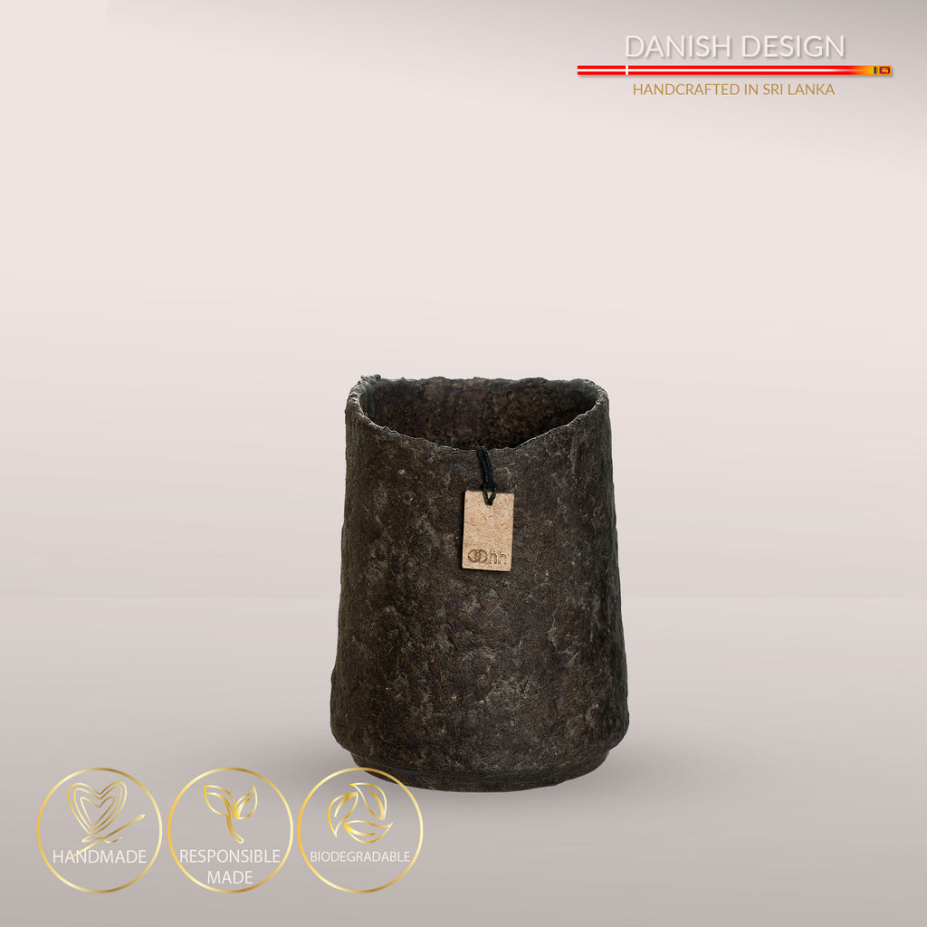 Dekorativ Clay Vase, 15 cm - Deep Brown