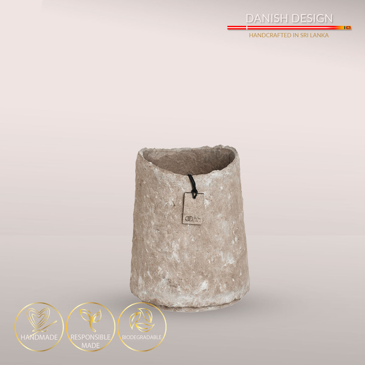 Dekorativ Clay Vase, 15 cm - Nordic Taupe