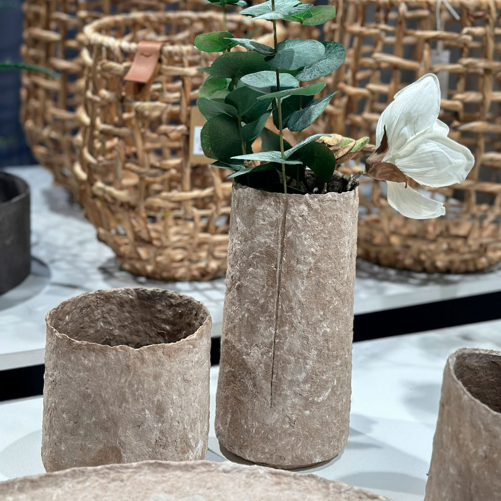 Dekorativ Clay Vase, 24 cm - Nordic Taupe