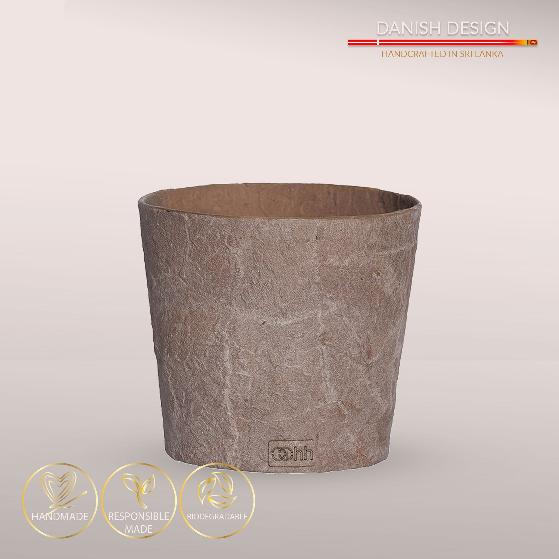 Håndlavet Terra potteskjuler i Zero Waste materiale - Ligth Brown