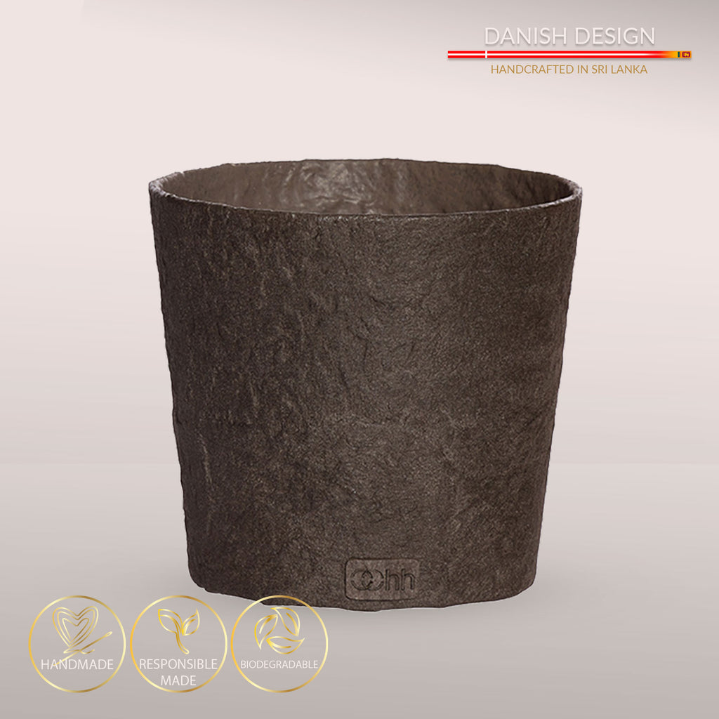 Håndlavet Terra potteskjuler i Zero Waste materiale - Deep Brown