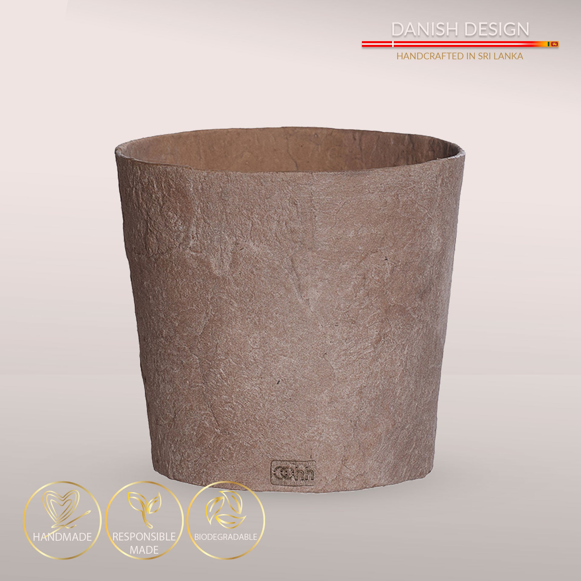 Håndlavet Terra potteskjuler i Zero Waste materiale - Ligth Brown