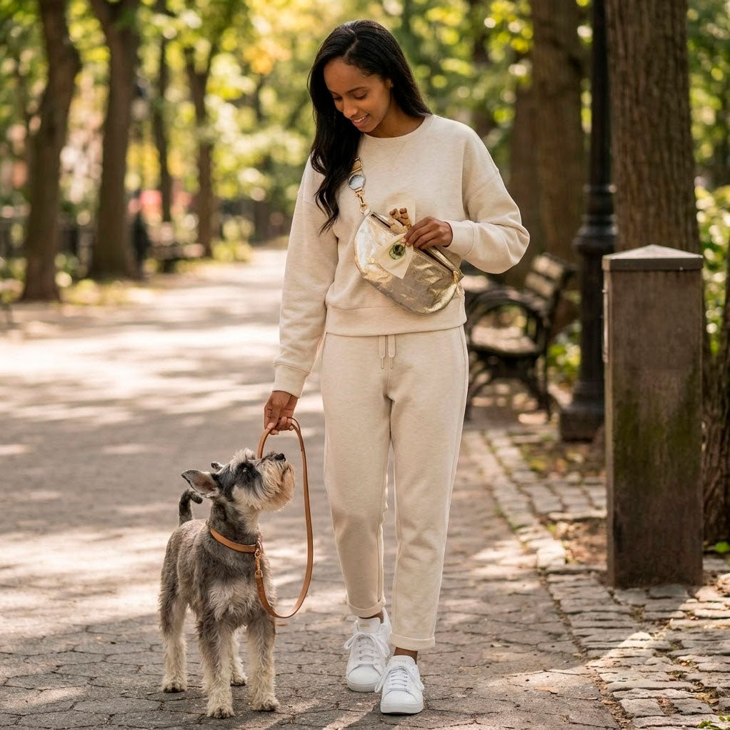 Sofistikeret Bumbag, håndsyet i vaskbart AGGO® papir - Platinum