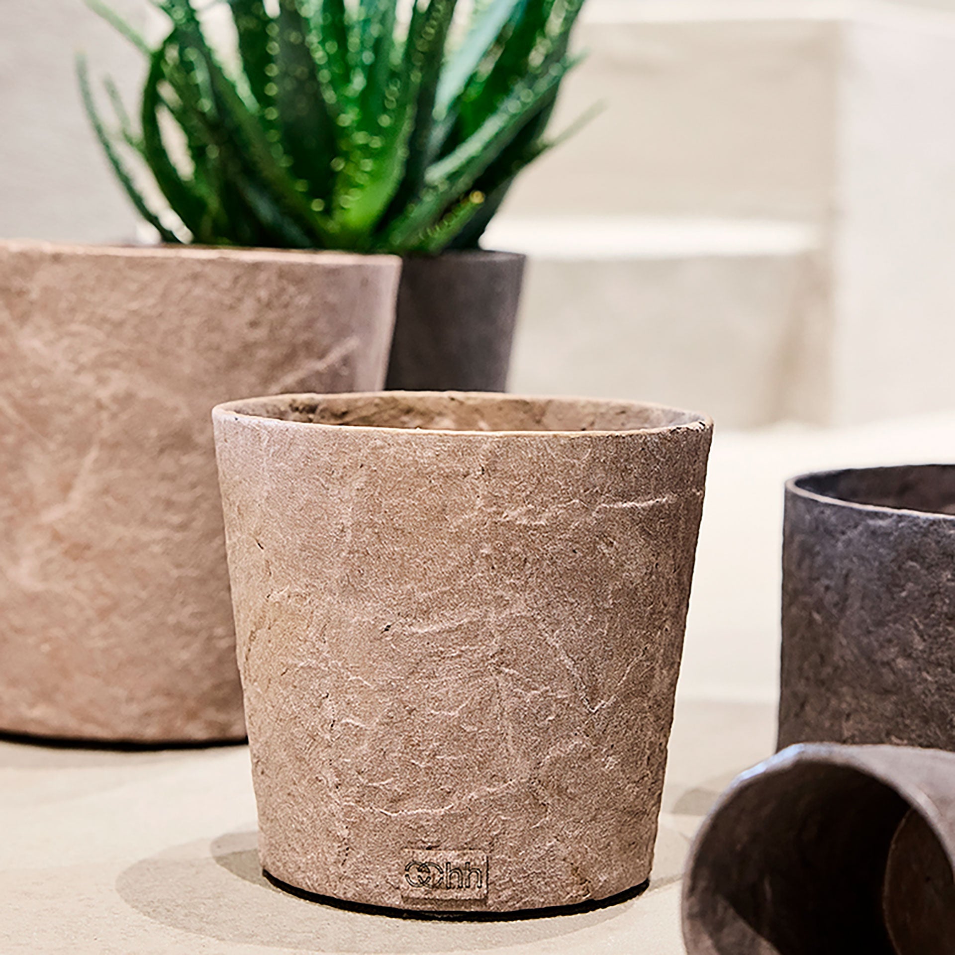 Håndlavet Terra potteskjuler i Zero Waste materiale - Ligth Brown