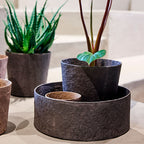 Håndlavet Terra opbevaringsbakke i Zero Waste materiale - Deep Brown