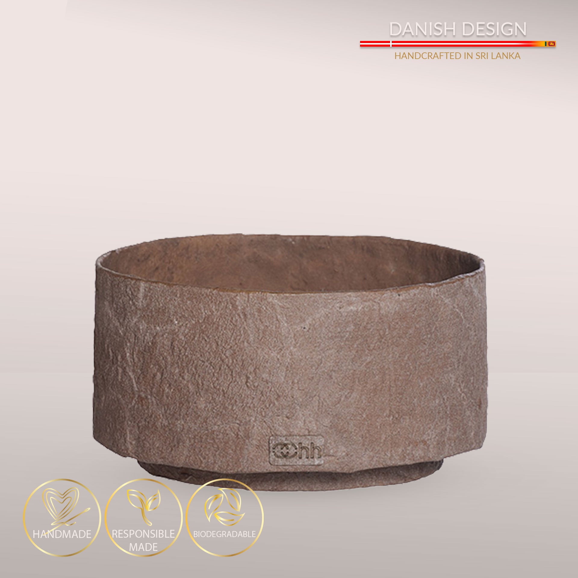 Håndlavet Terra opbevaringsbakke i Zero Waste materiale - Light Brown