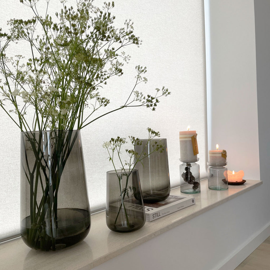 Mundblæst Valencia Drop vase i genanvendt glas - Midnight Black