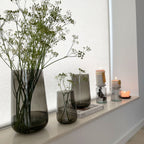 Mundblæst Valencia Drop vase i genanvendt glas - Midnight Black