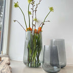 Mundblæst Valencia Drop vase i genanvendt glas - Mauve Taupe