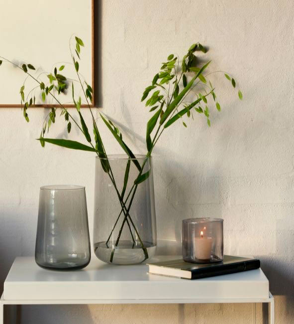 Mundblæst Valencia Drop vase i genanvendt glas - Mauve Taupe