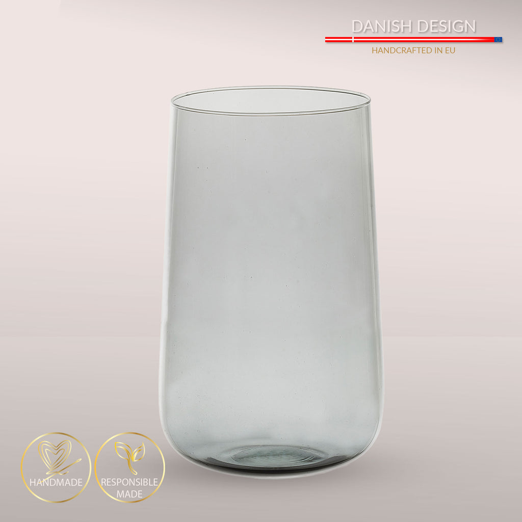 Mundblæst Valencia Drop vase i genanvendt glas - Mauve Taupe