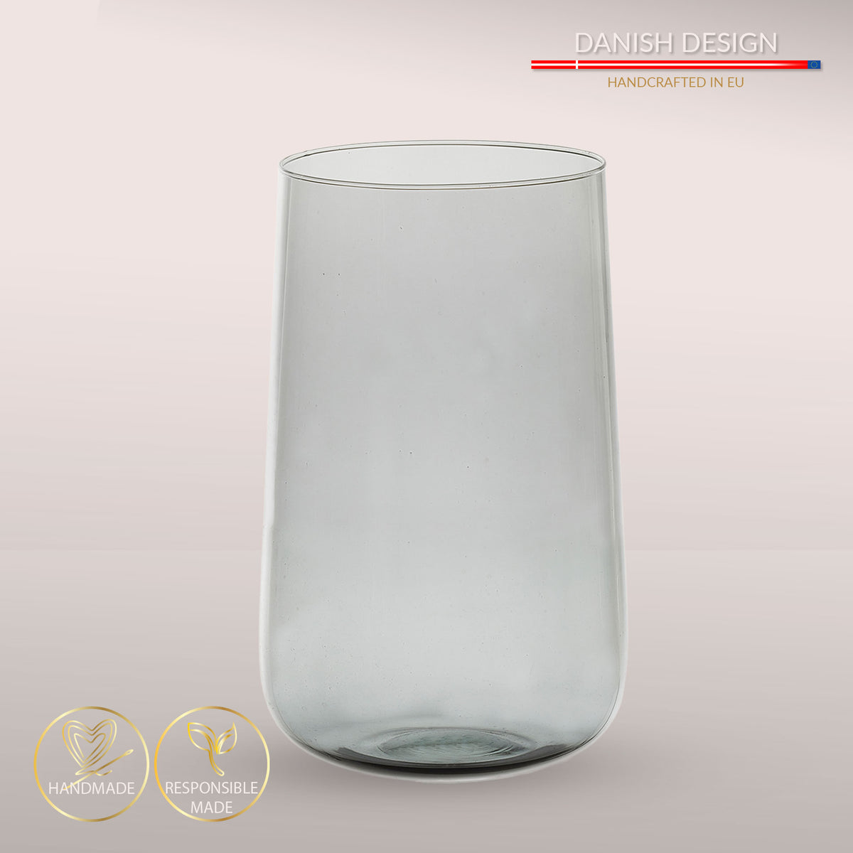 Mundblæst Valencia Drop vase i genanvendt glas - Mauve Taupe