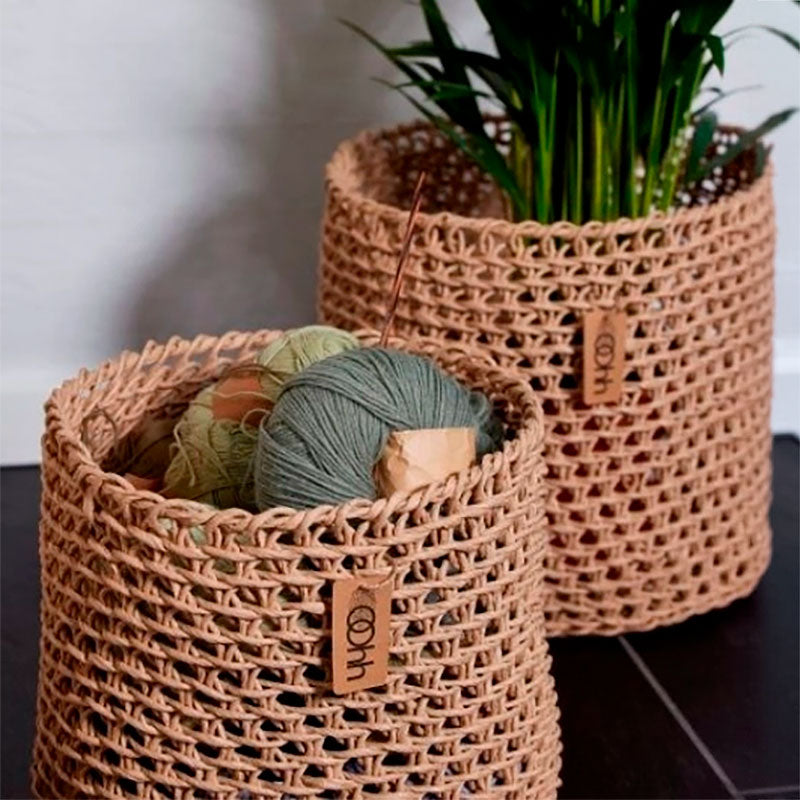 Håndvævet kurv i Zero Waste materiale - Natur