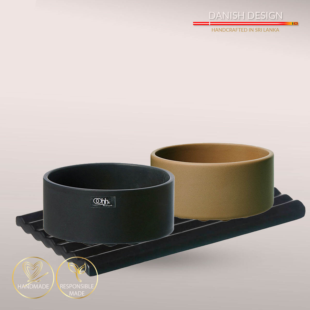 Wave keramik hudeskål - Mat Caramel