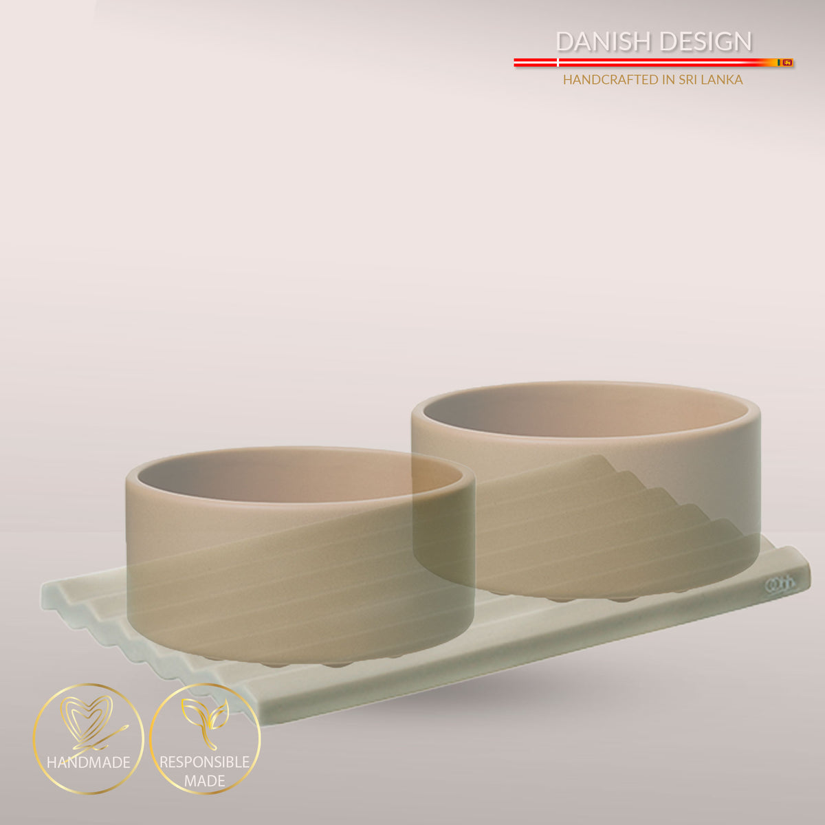 Wave keramik hudeskålsbase - Mat Ligth Brown