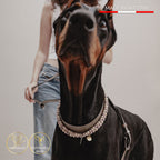 Håndlavet elegant hundehalskæde med små træperler