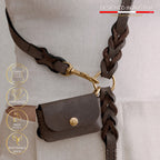 Hundeposeholder i ægte læder - Deep Brown