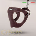 Ergonomisk Bustier hundesele i ægte læder - Deep Brown