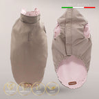 LONDON • Vendbar BI-COLOR regnfrakke - Nordic Taupe/Rosa