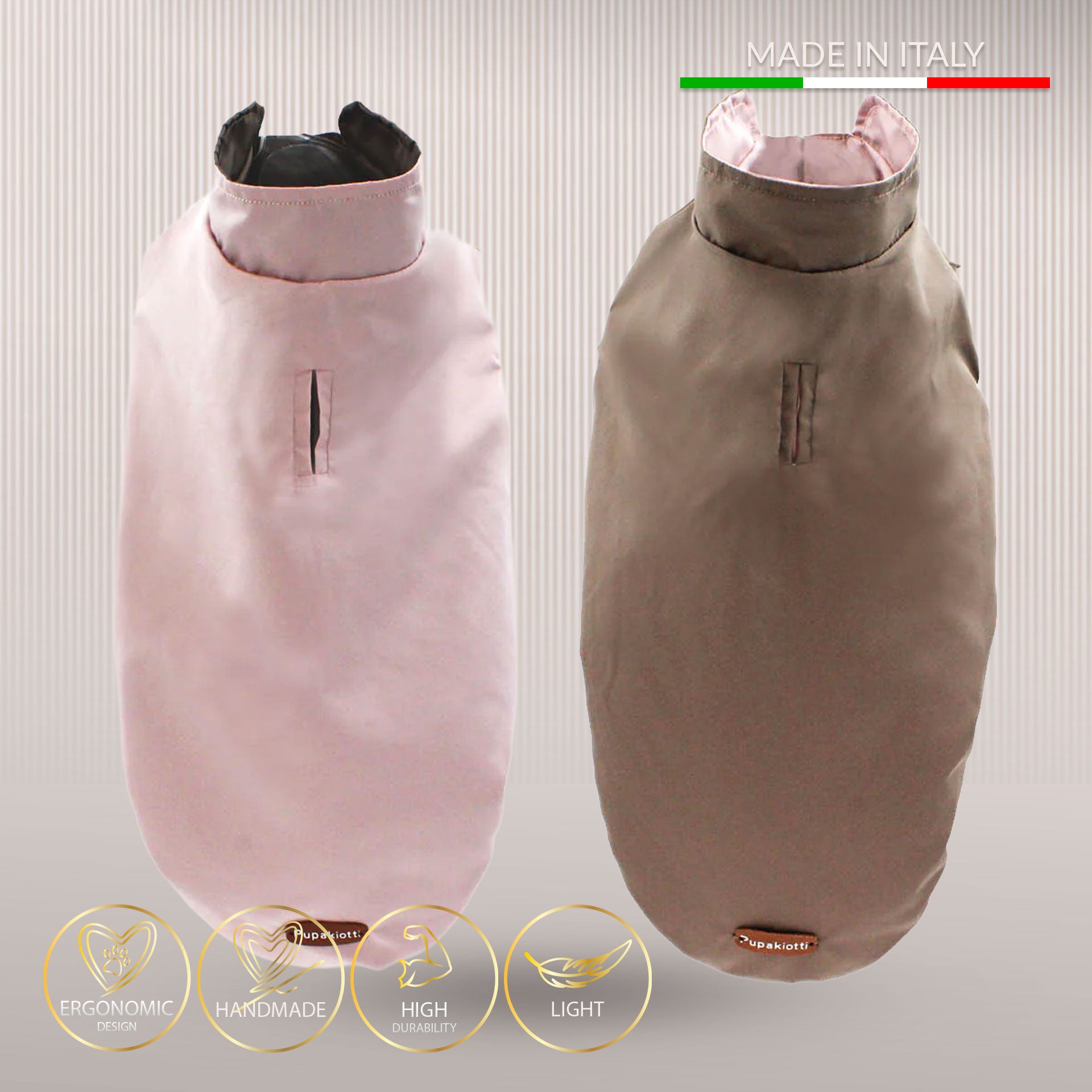 LONDON • Vendbar BI-COLOR regnfrakke - Nordic Taupe/Rosa