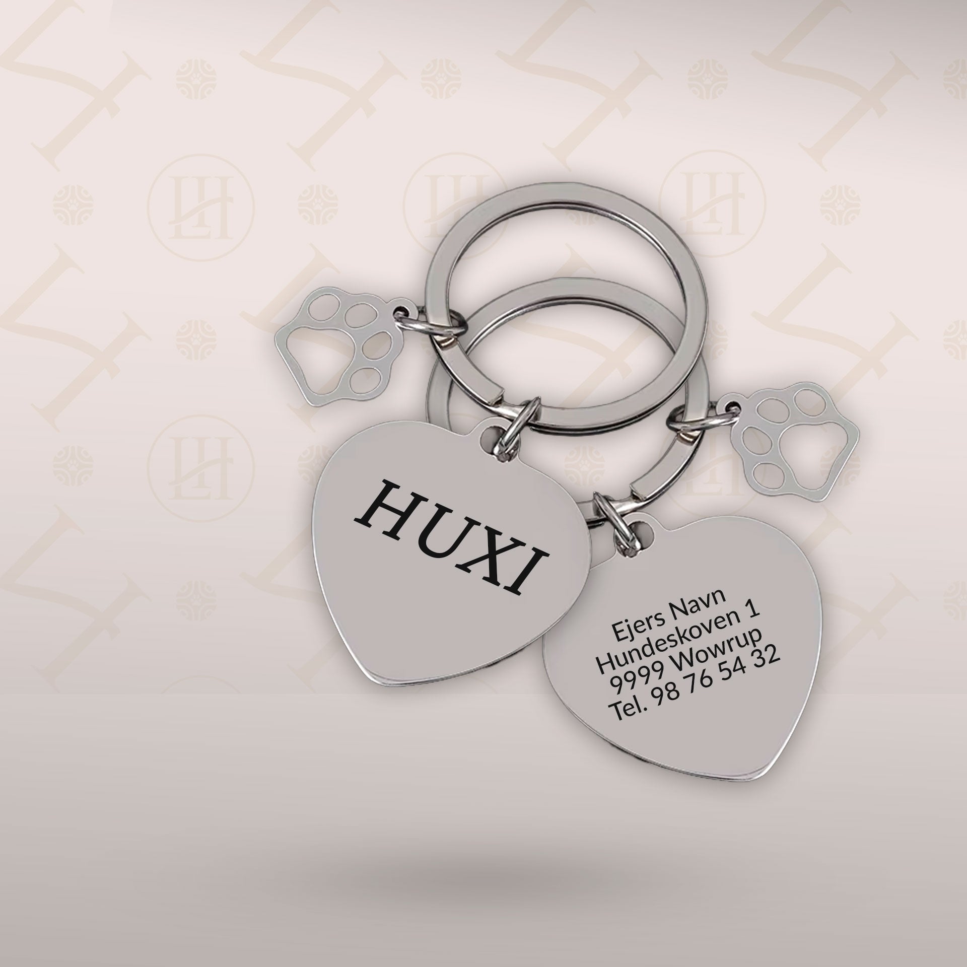 Hundetegn HEART med potecharm